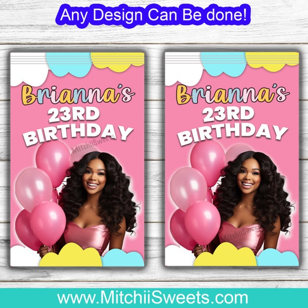 Personalized Name Treat Bags - Customizable Empty Name  Birthday Goodie Bags- Candy Bags for All Events and Occasions- Resealable