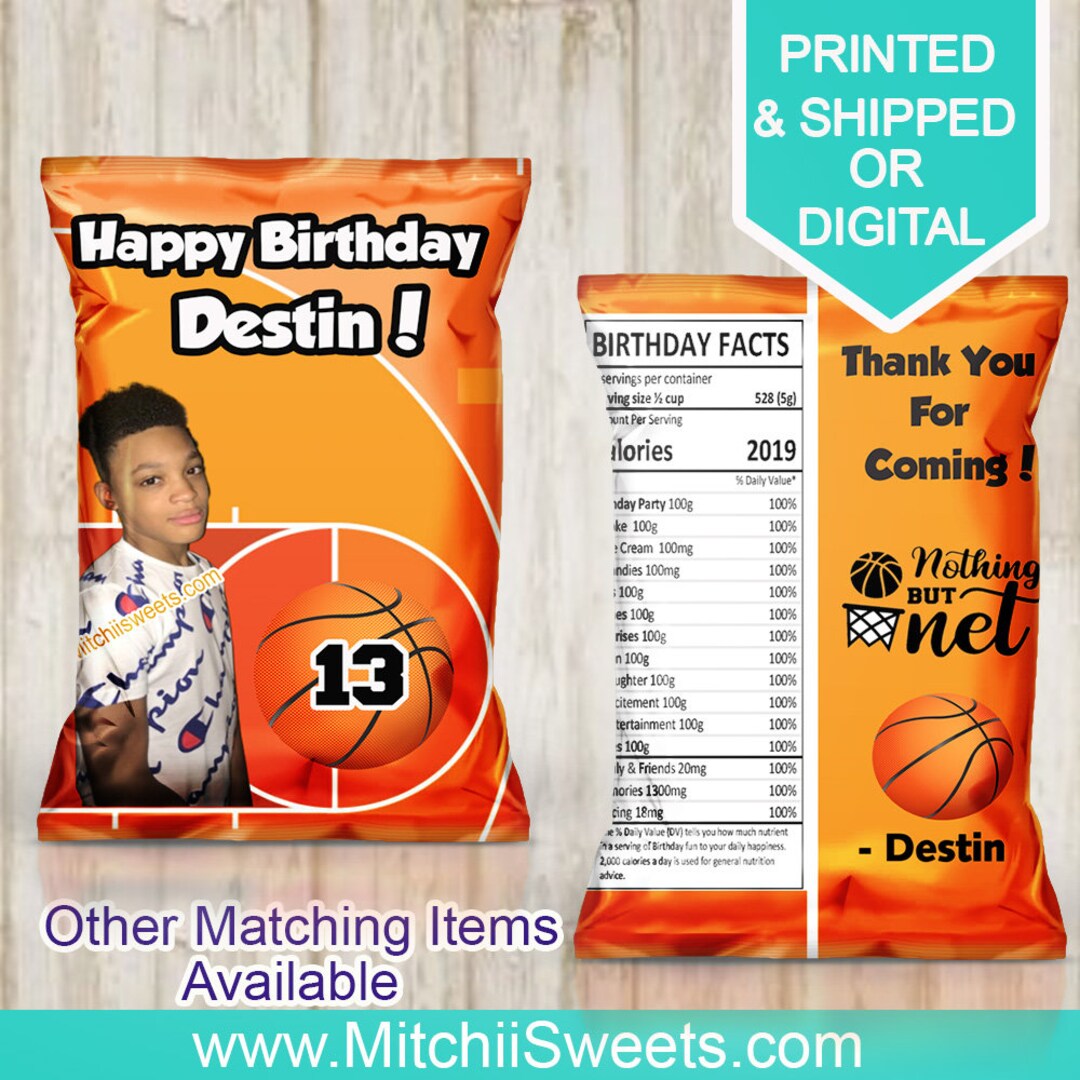 Basketball Favors Basketball Chip Bags Basketball Party Basketball