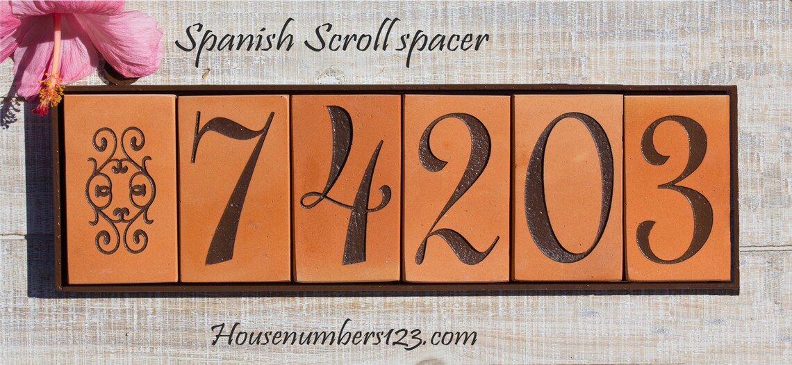 Terracotta House Numbers FRAMED Spanish Tile Numbers Etsy