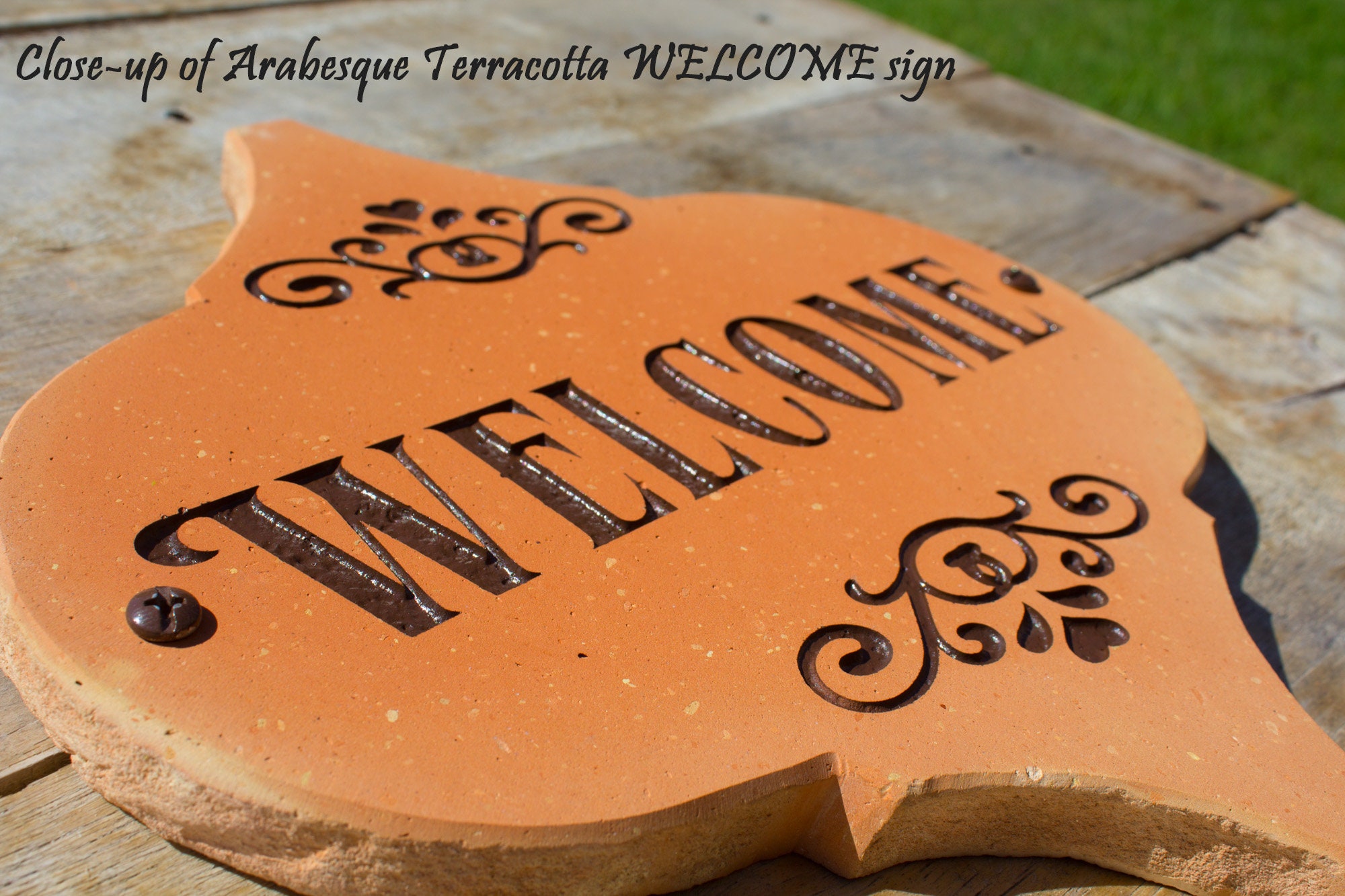 Arabesque Terracotta Welcome Sign, Engraved Spanish Tile, Wall Art - Etsy
