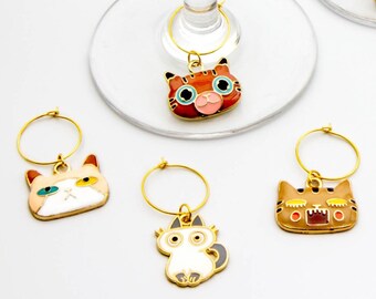 MADE TO ORDER CUTE CAT WINE GLASS CHARM NEW MADE TO ORDER CUTE CAT WINE GLASS CHARM NEW