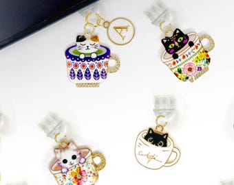 Kawaii Cat USB-C Dust Plug Enamel Charm | Cute Kindle iPad Android Phone Accessory | Gift For Book Lovers Cat Lovers & Kawaii Tech Users
