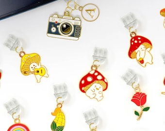 Cozy Autumn USB-C Dust Plug With Initial | Fall Aesthetic Camera & Mushroom Charm for Kindle iPad Android | Artist Gift for Forest Lovers