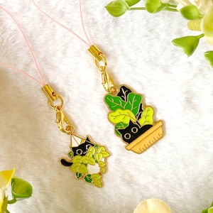 Cat Phone Chain, Y2K Phone Charm, Cat Pendant, Chinese Car Charm, plant lady gift, cat owner, cat lover gift