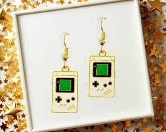Gamer Jewelry Retro Dangle Earrings – Cute Consol Lover Gift, Statement Handheld Jewelry for Geeky Gamer Girls & Retro Gaming Fans