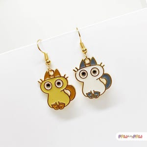 Pendientes de gatito de dibujos animados divertidos y originales - Joyería manga kawaii - Una pieza única para amantes de los gatos - Regalo perfecto de anime - ERA-A091