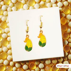 Corn Dangle Earrings, Stardew Valley Inspired Farm Jewelry, Cute Gift for Farmers, Gamers, and Fall Fashion Lovers-ERA-A064-2