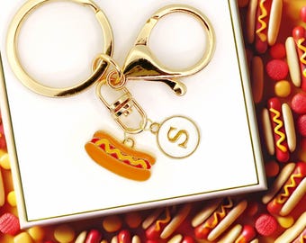 Hot Dog Keychain Charm – Fun Fast Food Lover Accessory, Kawaii Enamel Key Ring Gift for Foodies and Snack Fans-K-A030-2