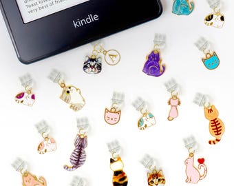 Cute Cat USB-C Dust Plug With Initial | Personalized Kitty Lover Kindle iPad Android Charm | Adorable Gift for Cat Owners & Pet Lovers