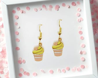 Cupcake Earrings - Kawaii Sweet Dessert Jewelry for Bakery and Pastry Lovers - ERA-A084-3