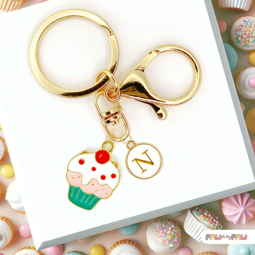 Sweet Keychains Cupcake Keychain Cute Dessert Charm Personalized Bag Clip Sweet Treat ...