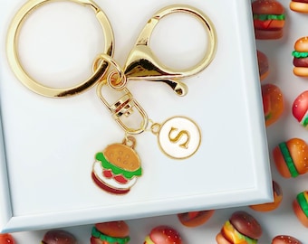 Hamburger Keychain Charm – Cute Cheeseburger Enamel Key Ring for Foodies, Fun Fast Food Bag Accessory for Snack Lovers-K-A030-3