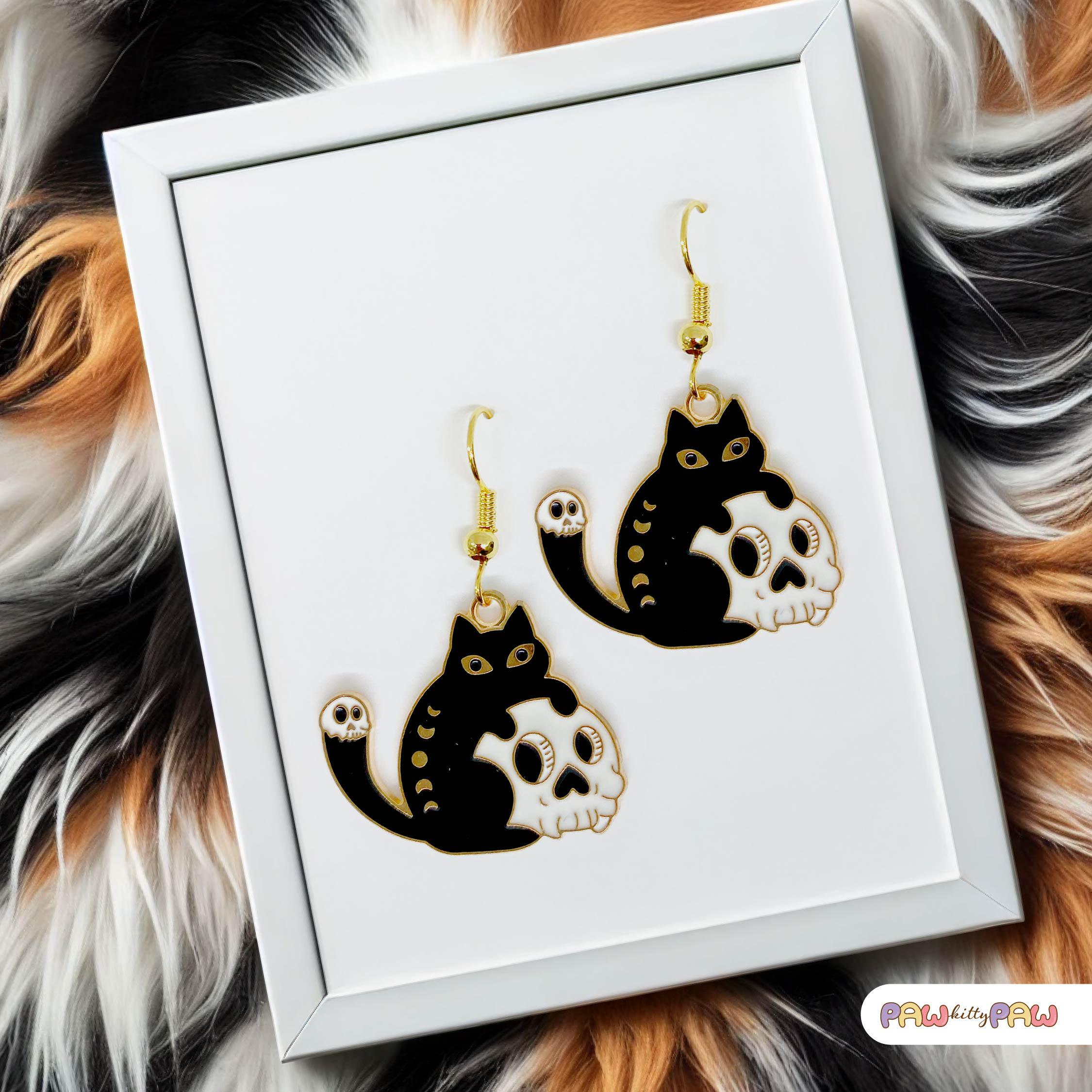 Womens Halloween Earrings Jewelry Black Cats Dangle Earrings Halloween Cat Earrings Halloween Accessories 367150