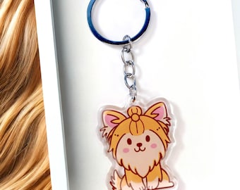 Yorkshire Terrier Acrylic Keychain: Yorkie Dog Bag Charm Accessory