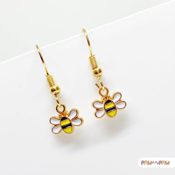 Honeybee Stud Earrings with Cubic Zirconia Accents Honeybee Stud Earrings with Cubic Zirconia Accents