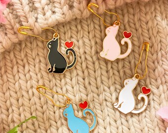 STA-010-Love Cat knitting markers set for knitting  | cat stitch markers set, Cat Lady Gift, cat owner gift, animal lover gift