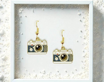Camera Lens Earrings - Photographer Gifts for Her & Photo Enthusiasts, Content Creator Jewelry, Unique Photography Gift Idea-ERA-A015-1