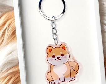 Acryl Shiba Inu-sleutelhanger: oranje kawaii hondenbedel, schattig huisdieraccessoire