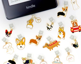 Cute Dog USB-C Dust Plug With Initial, Pet Lover Gift for Dog Moms & Owners, Corgi, Frenchie, Pug, Adorable Kindle iPad Android Accessory