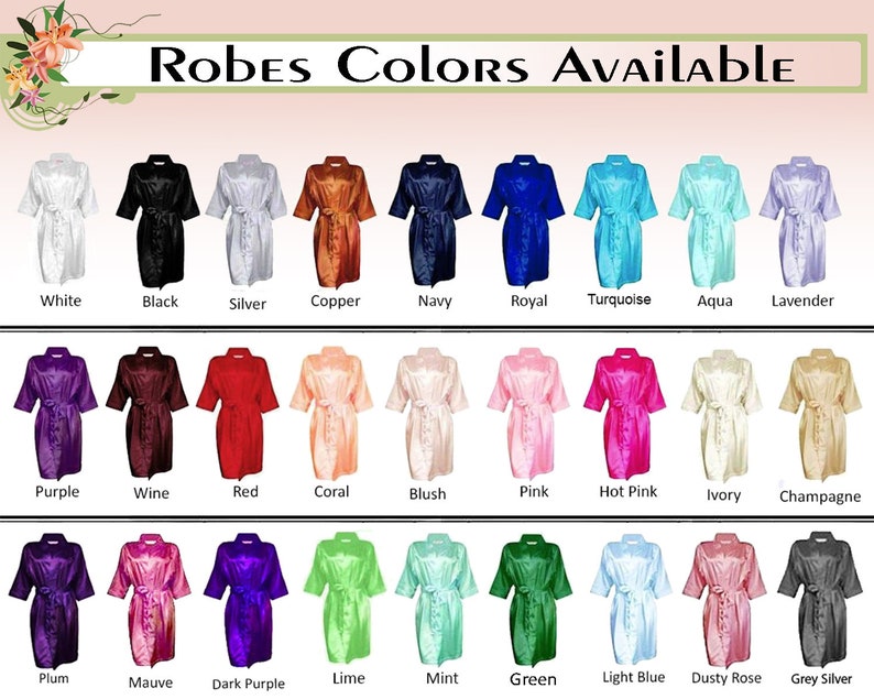 Satin Robes Personalised Satin Robes Custom Satin Robes Wedding Robes Bride To Be Robes Bridesmaid Robes Satin Robe Gift For Bridesmaid