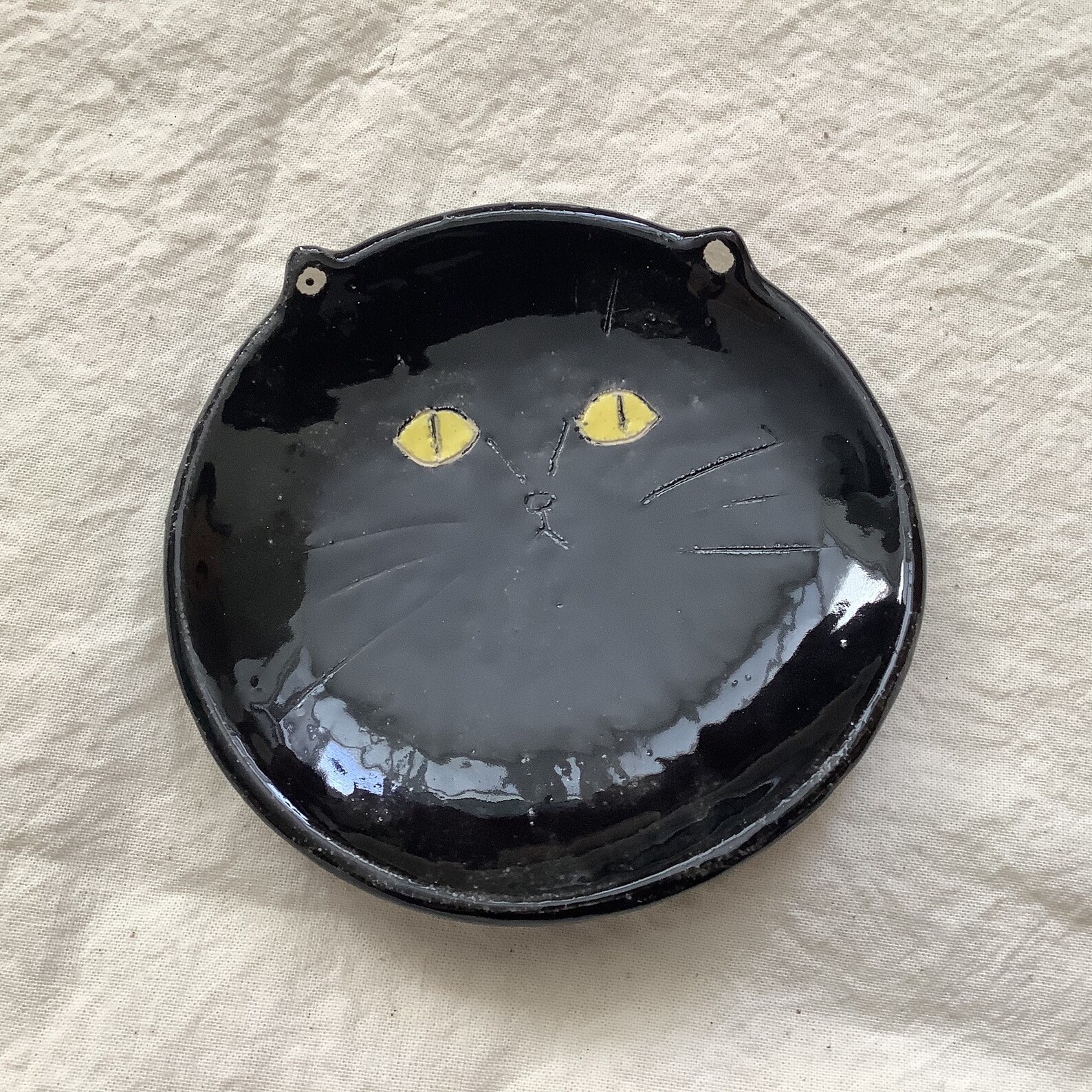 Cat plate Ceramic cat Trinket dish Ceramic trinket dish Etsy