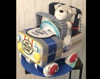 Jeep Truck Diaper Cake, Boy Girl Diaper Cake, Unisex Diaper Cake, Baby shower Gift, Baby Gift, Newborn Gift,