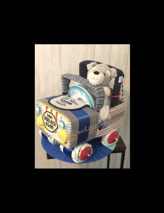 Jeep Truck Diaper Cake, Boy Girl Diaper Cake, Unisex Diaper Cake, Baby shower Gift, Baby Gift, Newborn Gift,