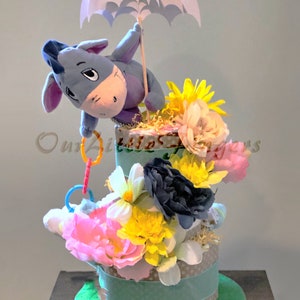 Unique Diaper Cake, Baby Diaper Cake, Girl Boy Gender neutral Diaper Cake, 2 tier Diaper Cake, Newborn Gift, Baby Shower Gift, Baby Gift
