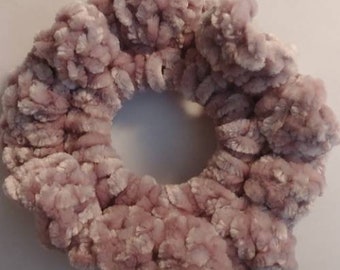 Jumbo Velvet Scrunchie in Light Pink - Ultra Soft Hair Accessory - Available in 12 Colors - Crochet
