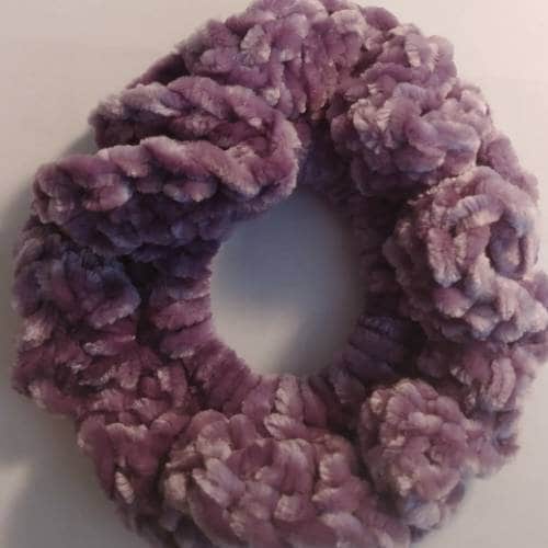 Jumbo Velvet Scrunchie in Lavender - Ultra Soft Hair Accessory - Available in 12 Colors - Crochet
