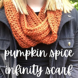 Pumpkin Spice Infinity Scarf - Round Scarf - Cowl - Crochet Accessories