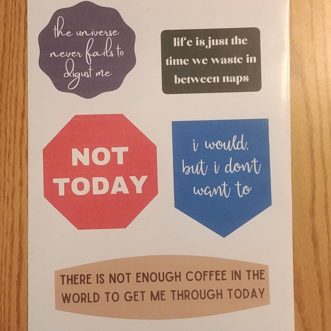 Large Sticker Sheet Includes 5 Jumbo Stickers Negative Realist Stickers