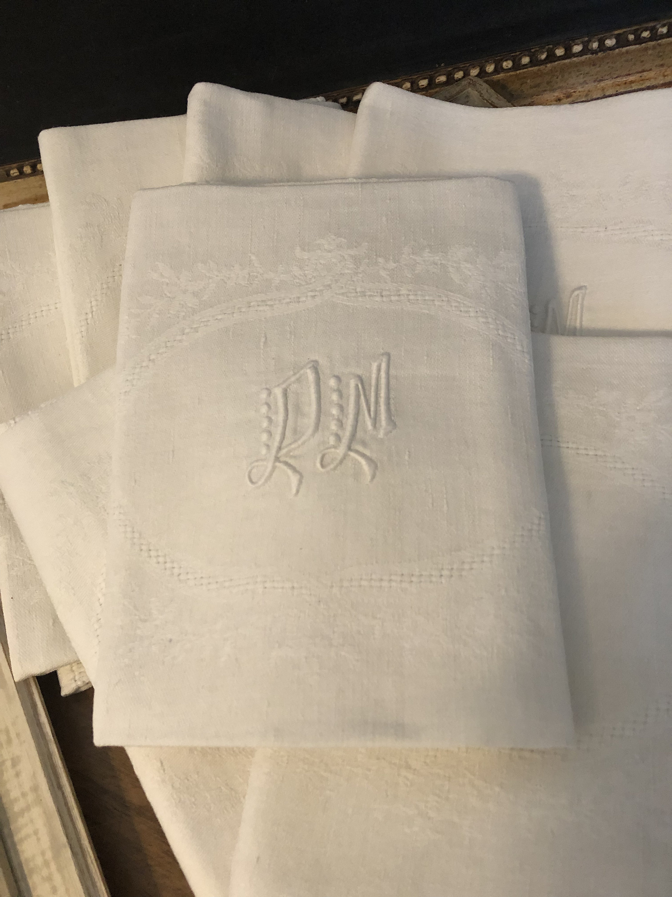 Serviettes Monogrammées, Serviettes Blanches