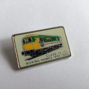 Vintage train locomotive pin badge enamel Railway interest Woking Homes Class 73 134