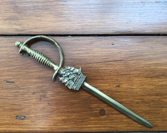 Vintage Messing Miniatur Schwert: HMS Victory Schreibtischschmuck