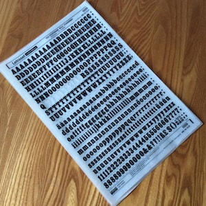 Vintage Letraset Dry Transfer Black Instant Lettering sheet 1359 42pt Egyptienne Bold Condensed