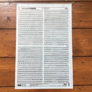 Vintage Letraset Dry Transfer Sheet: 18pt Times Bold Monotype