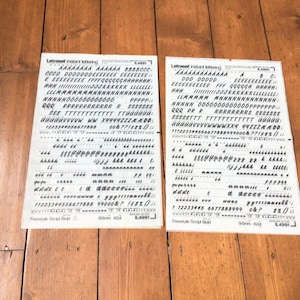 Foglio di decalcomanie vintage Letraset IL4991: Freestyle Script Bold 9,5 mm 42pt