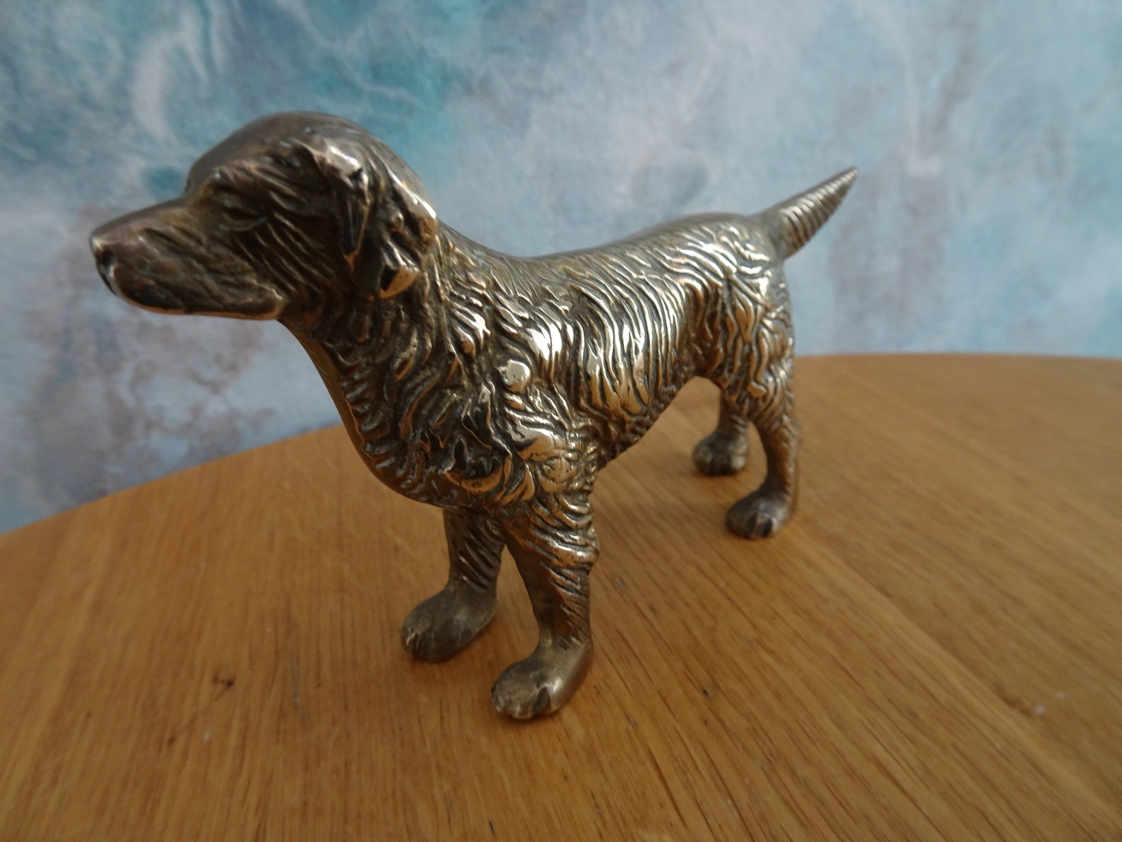 Miniature Brass Dog Figurine Detailed Retriever Figure Canine Etsy