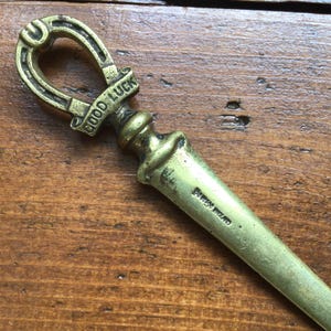 Vintage Brass Horseshoe Letter Opener: Good Luck Desk Accessory