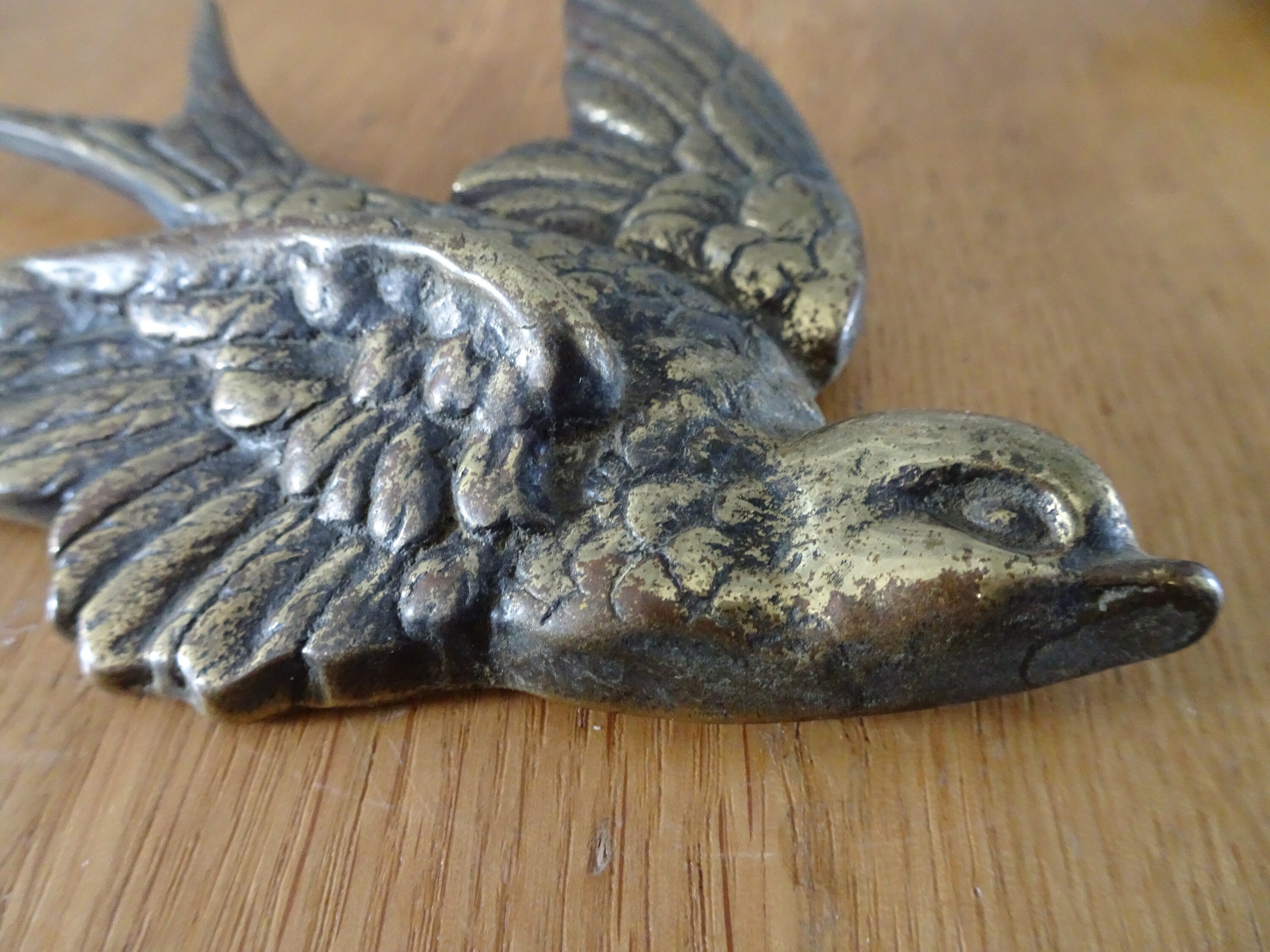 Solide gegoten messing twee vliegende zwaluwen messing vogel Etsy
