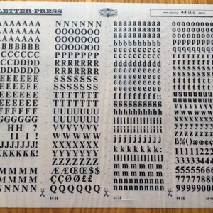 Vintage Letter Press Mecanorma dry transfer Times Bold 334 44 36 C Monotype