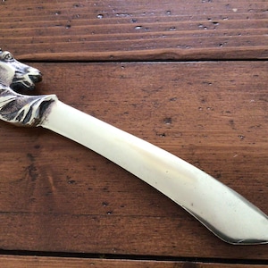 Vintage Brass Horse Head Letter Opener: Desk Accessory