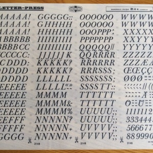 Presse à lettres vintage Transfert à sec Mecanorma Polyvroom Baskerville Italique 31 48 K