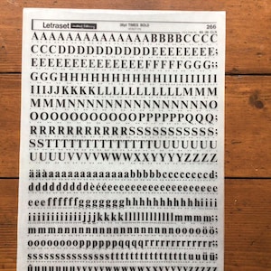 Vintage Letraset Dry Transfer Sheet: 36pt Times Bold Monotype