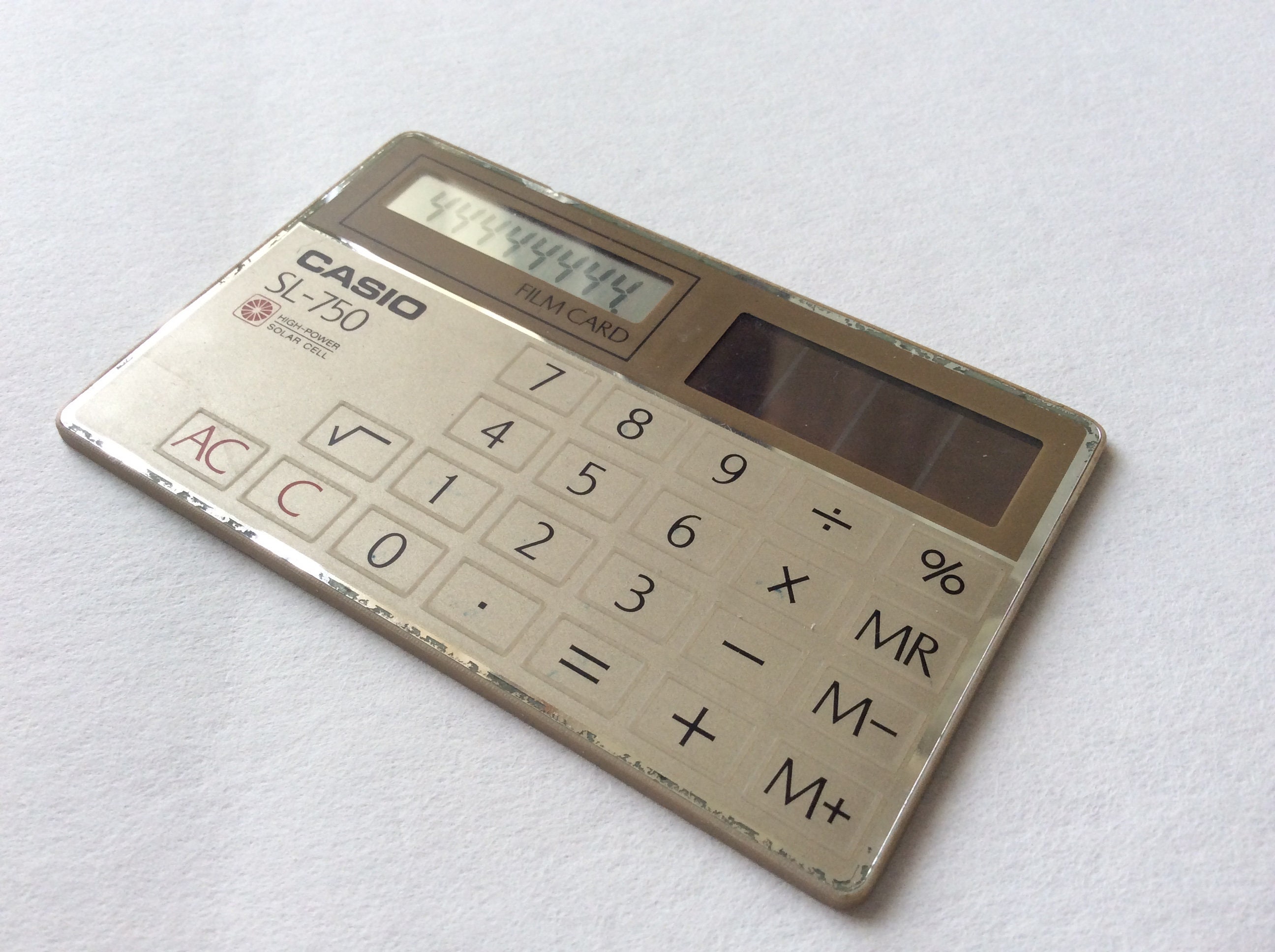 Vintage Made in Japan Casio SL750 Solar Cell Solar Powered Pocket
