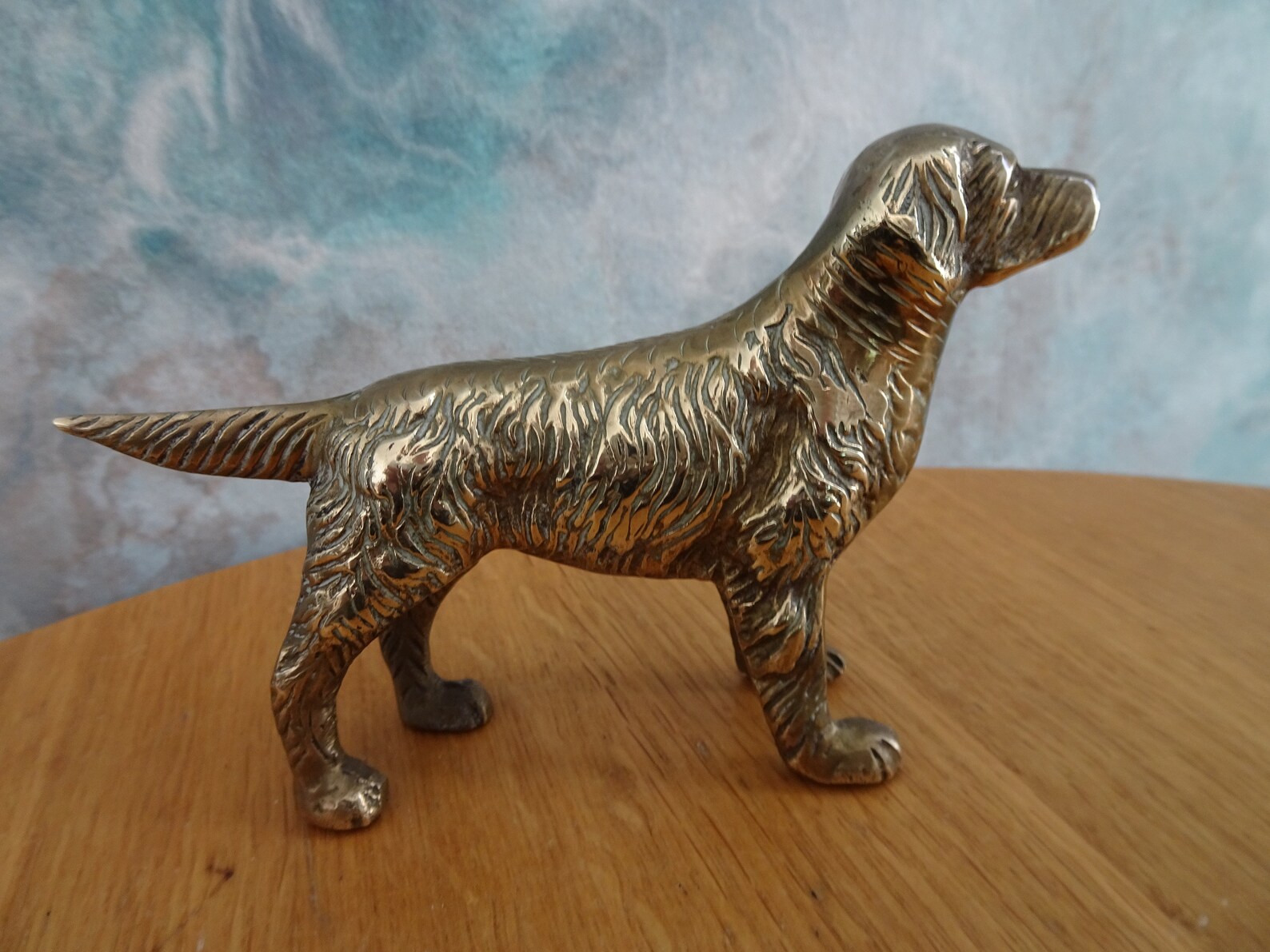 Miniature Brass Dog Figurine Detailed Retriever Figure Canine Etsy