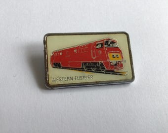 Vintage train locomotive pin badge enamel Railway interest Western Fusilier