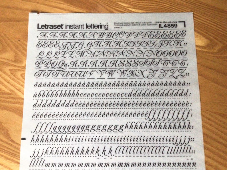 Vintage Unused Letraset Dry Transfer Lettering: Sheet IL4859 Poppl ...