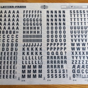 Vintage Letter Press droge overdracht Univers Deberny Peignot 66 48 K